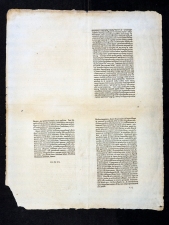 A sheet in quadrents, three bolocks of text and the signature mark finis.